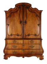 Mahogany veneer on oak cabinet, Holland ca. 1780