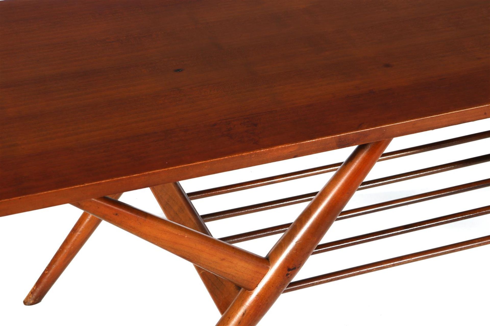 Teak veneer coffee table with base shelf - Bild 2 aus 2