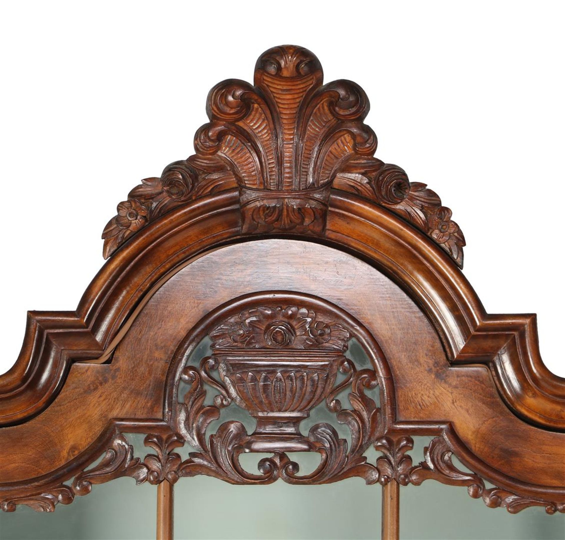 Burr walnut veneer 2-piece display cabinet with 2-door glazed top cabinet - Image 2 of 3