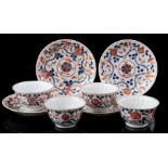 4 porcelain Imari cups and saucers, Kangxi