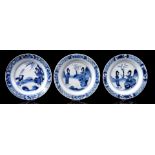 3 porcelain dishes, Kangxi