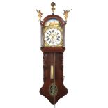 Antique Frisian tail clock in oak case with a painted dial