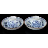 2 porcelain cups and saucers, Qianlong