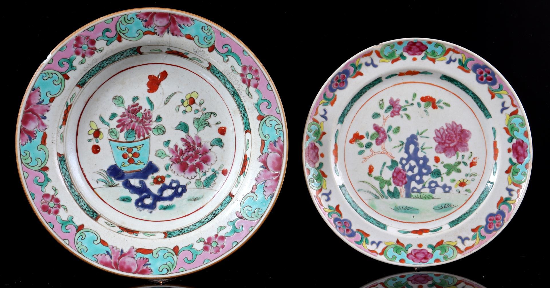 2 Famille Rose porcelain dishes, 19th