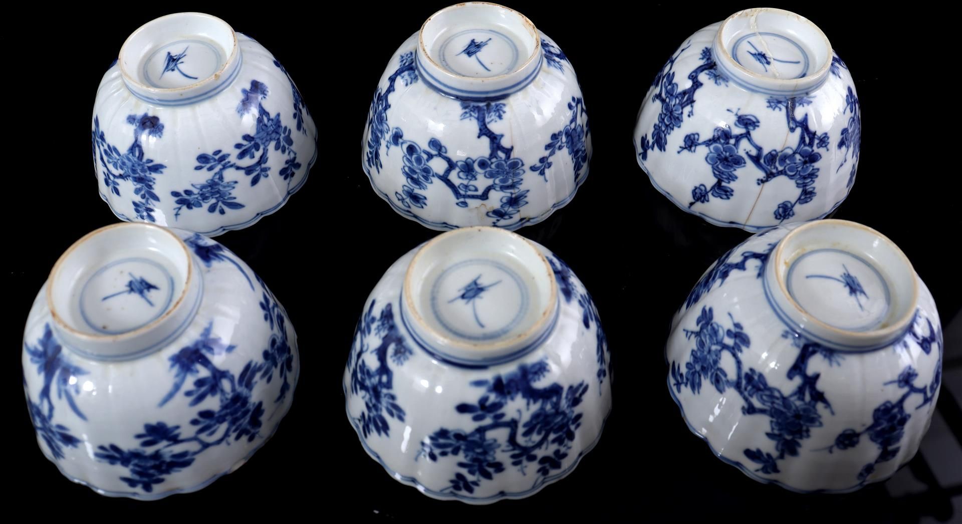 6 porcelain cups and saucers, Kangxi - Image 3 of 9