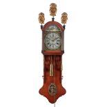 Antique Frisian tail clock in oak case with painted dial