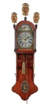 Antique Frisian tail clock in oak case with painted dial