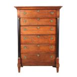 Oak 6-drawer chiffonniere with full blackened columns, approx. 1800