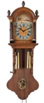 Frisian tail clock in oak case, 20th century
