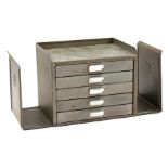 Metal Gispen miniature 5-drawer cabinet