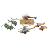 6 tin toy helicopters