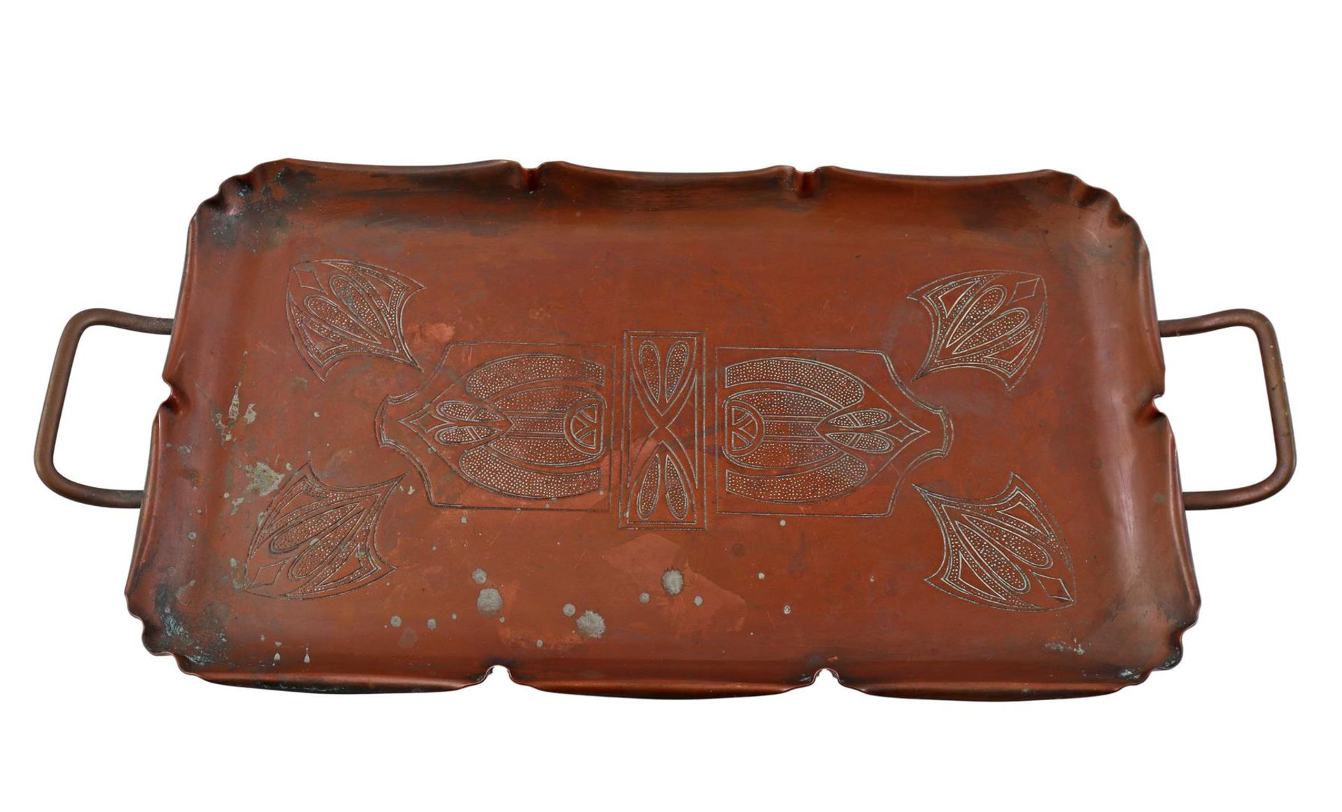 Art Nouveau copper tray