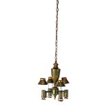 Metal hanging lamp with 4 arms