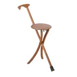 Beech folding stool/walking stick