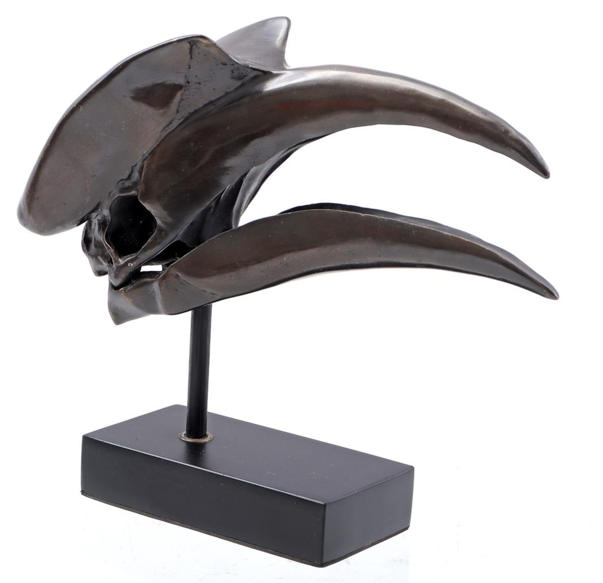Bronze statue of bird's head
