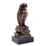 Bronze statue of an owl