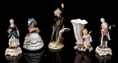 5 porcelain figurines