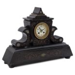 Table clock in a black marble case