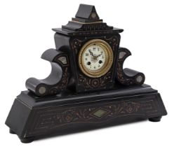 Table clock in a black marble case