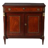 Empire mahogany veneer on oak penant cabinet with drawer