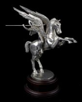 Pewter statue of Pegasus and Bellerophon