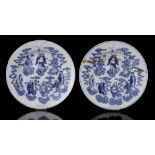 2 porcelain 'Eight Immortals' dishes, 19th