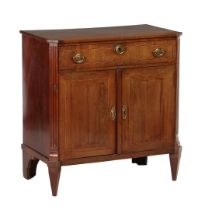 Mahogany veneer on oak 2-door cabinet with drawer, approx. 1800