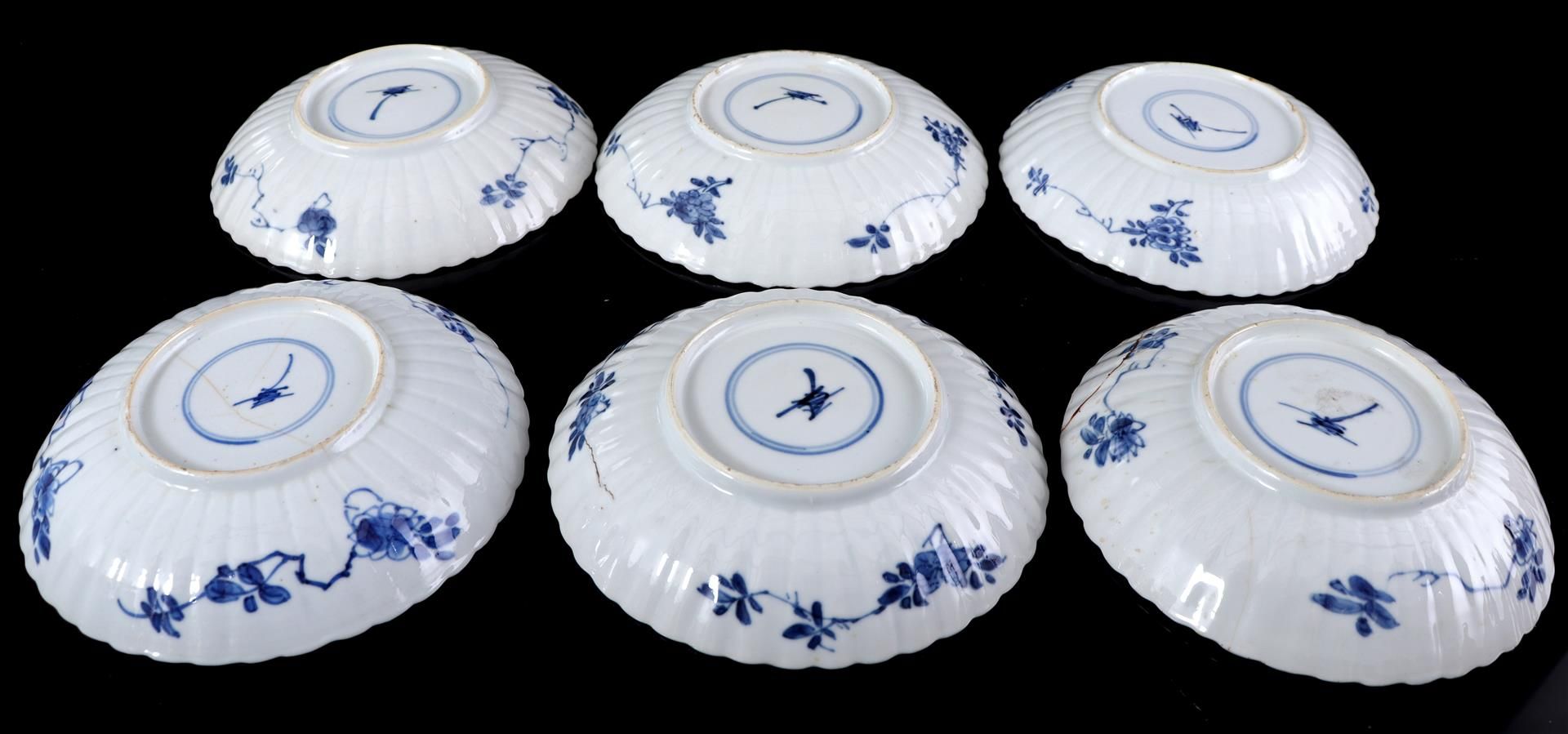 6 porcelain cups and saucers, Kangxi - Image 4 of 9