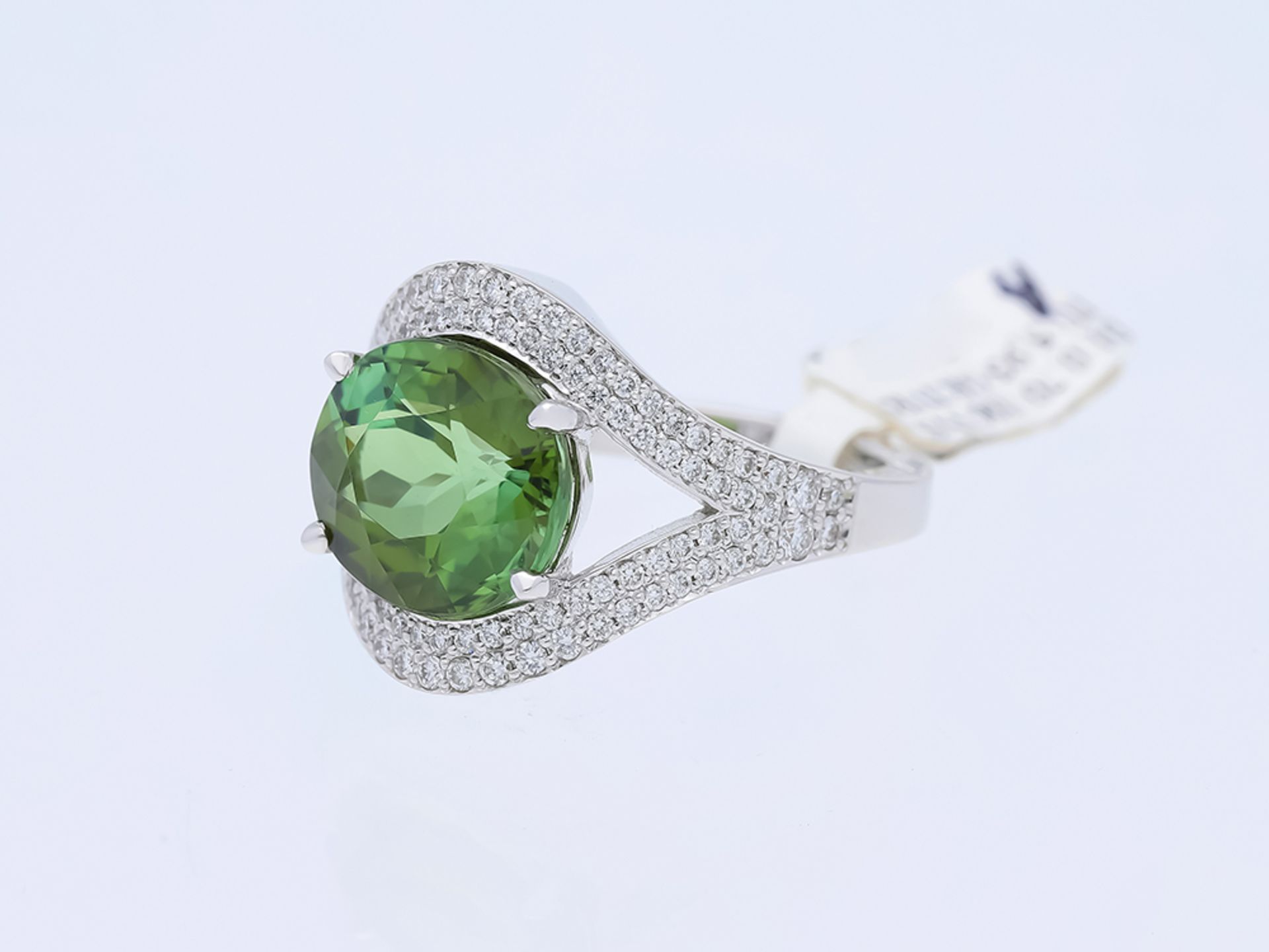 Ring with tourmaline diamonds in 750 white gold - Image 2 of 6