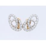 Pomellato "Catene" earrings in 750 white gold with diamonds, original box and paper