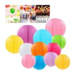 PALLET OF 288 COLOURFUL PAPER LANTERNS FOR WEDDING, BIRTHDAY AND WEDDING DECORATIONS IN VARIOUS