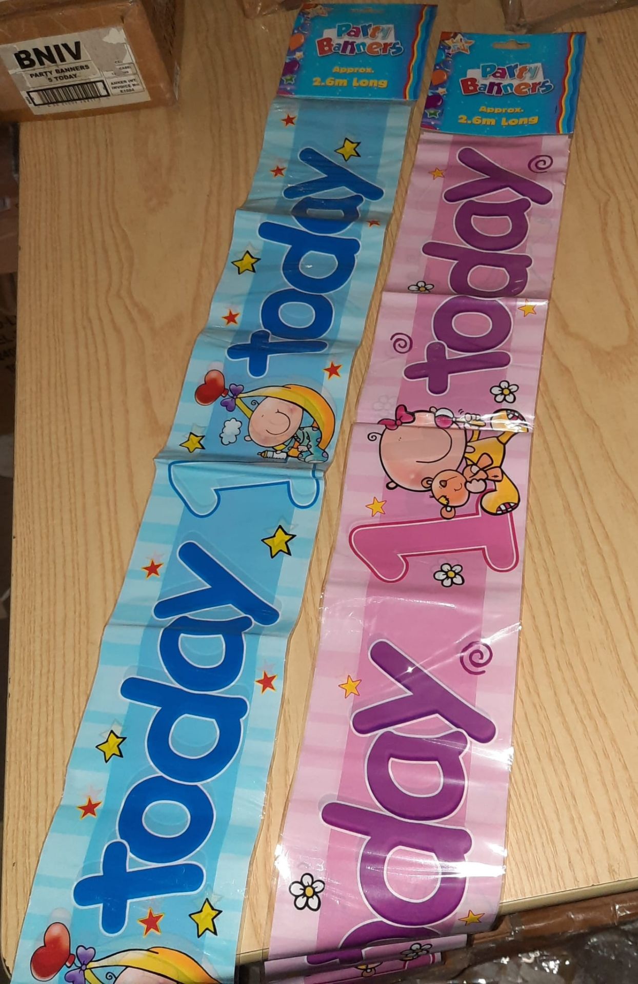 RRP £109.92 - X 48 - 1 TODAY BIRTHDAY BANNERS - APPROX SIZE: 2.6 METERS - NEW & BOXED.