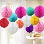 PALLET OF 300 HONEYCOMB PAPER BALL - NEW & BOXED IN VARIUOS COLOURS SIZE 25 CM. IDEAL FOR BABY