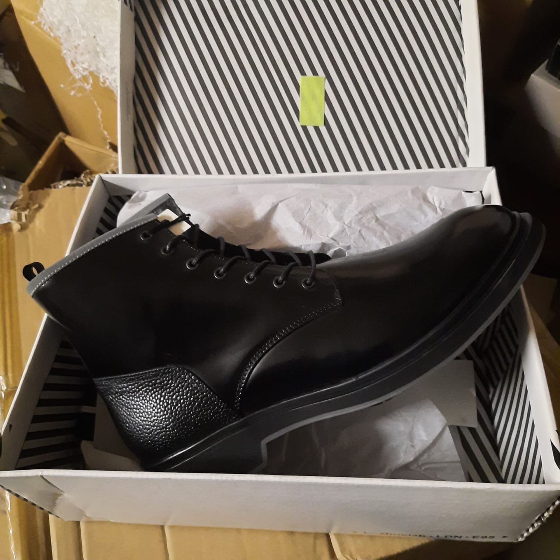 RRP £99 - SIZE UK 12 EURO 46 - ANTI-SLIP BLACK WRIGHT BOOT SOURCED SHOELAB LONDON - NEW & BOXED