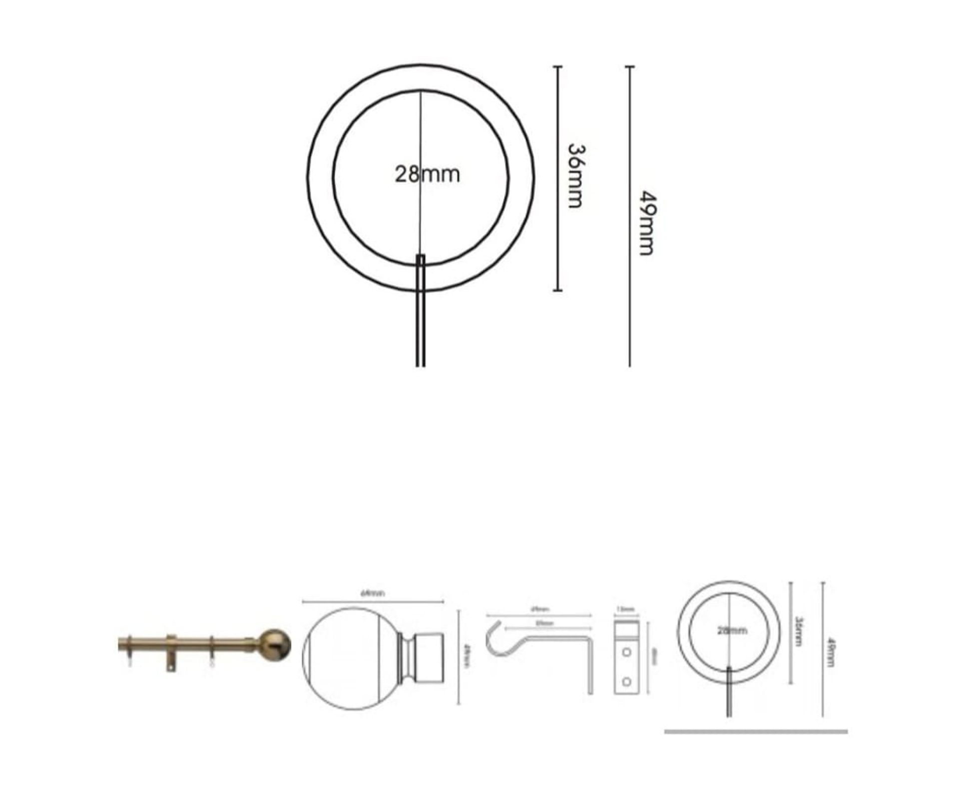 RRP £366.56 - X 8 NEW & BOXED COMPLETE WITH ACCESSORIES SETS OF ANTIQUE BRASS METAL CURTAIN POLE CUT - Image 2 of 2