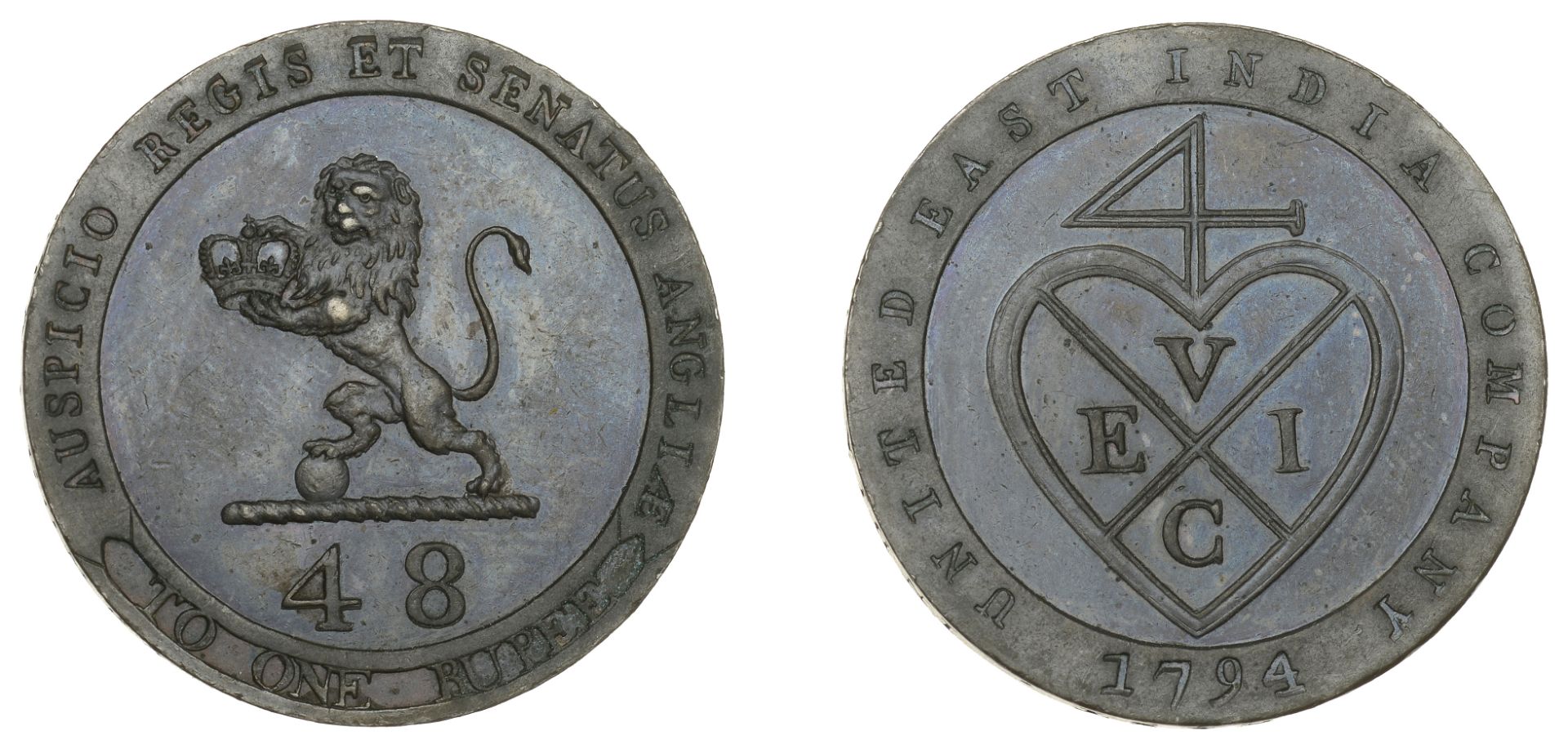 East India Company, Madras Presidency, Northern Circars: European style coinages, Soho, bron...