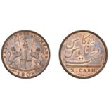 East India Company, Madras Presidency, European Minting, 1803-8, Soho, copper 10 Cash, 1808,...