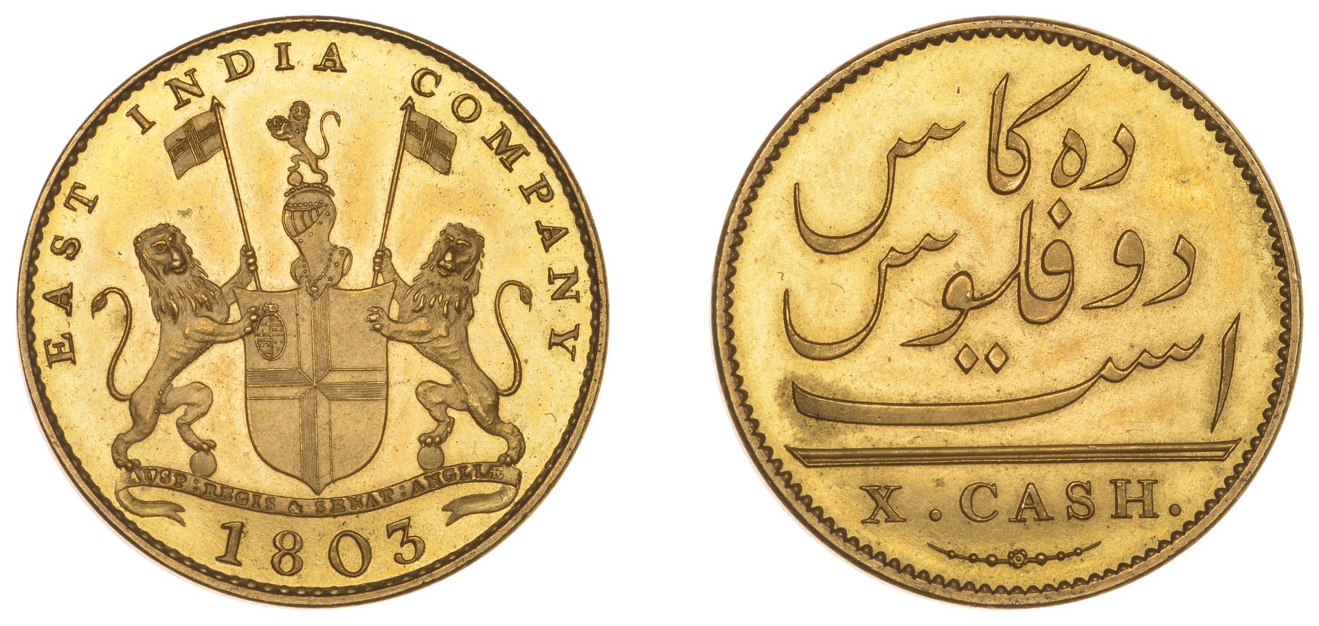 East India Company, Madras Presidency, European Minting, 1803-8, Soho, gilt-copper Proof 10...