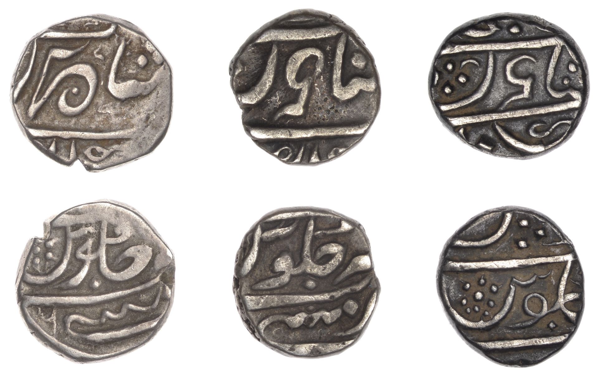 East India Company, Bombay Presidency, Malabar Coast, silver Fifth-Rupees (3) in the name of...