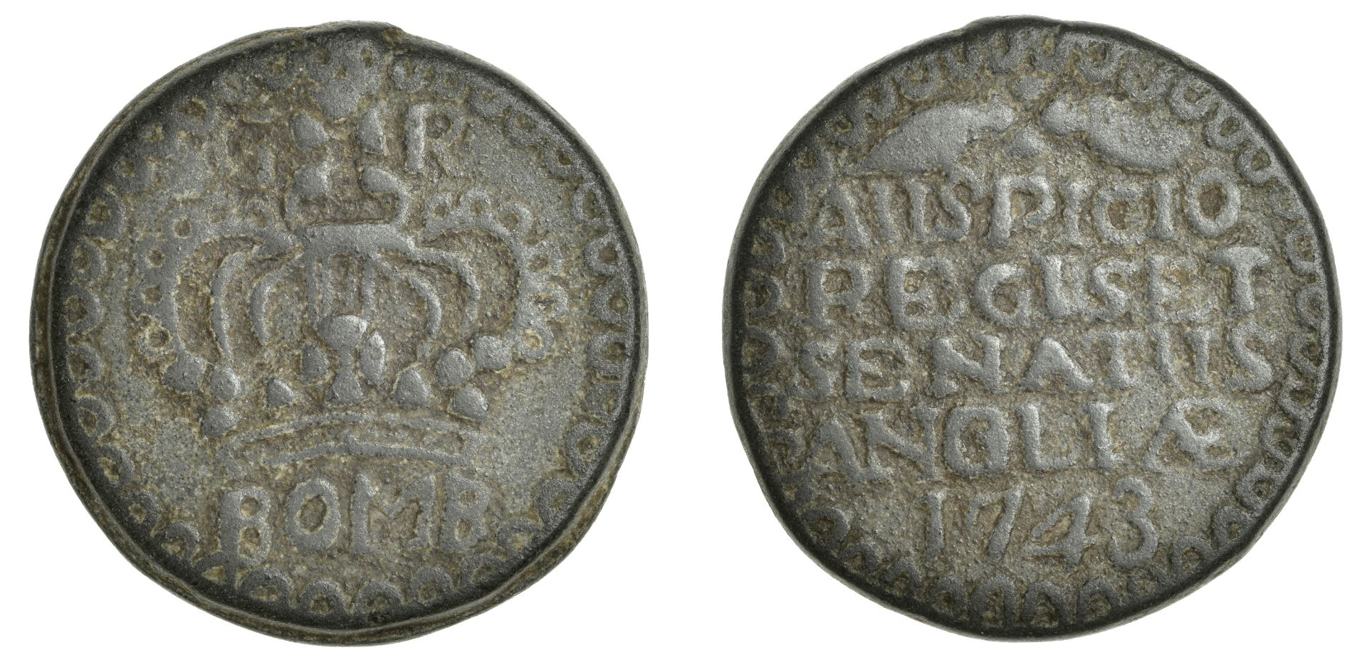 East India Company, Bombay Presidency, Early coinages: English design, zinc Double-Pice, 174...