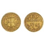 East India Company, Bombay Presidency, Early coinages: English design, gold Mohur of 15 Rupe...