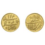 East India Company, Bengal Presidency, Calcutta Mint: Second milled issue, gold Quarter-Mohu...