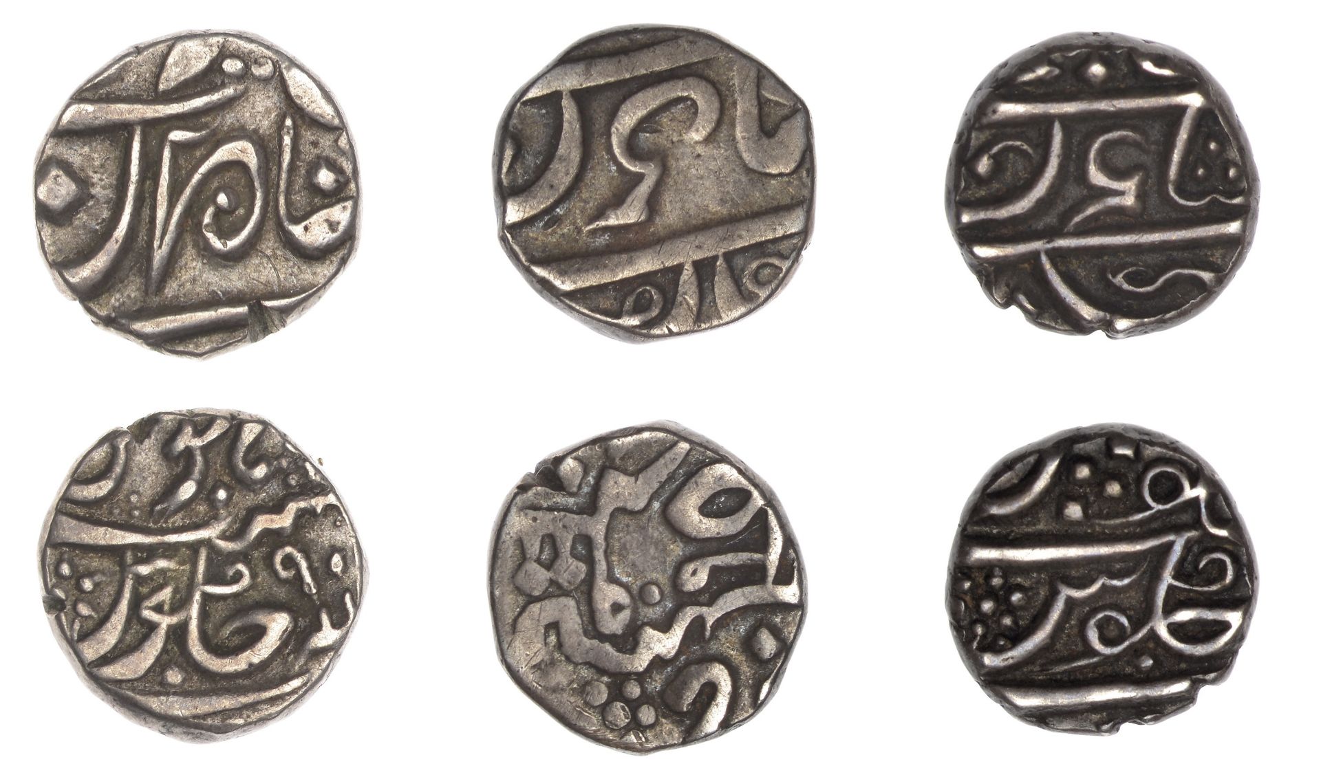 East India Company, Bombay Presidency, Malabar Coast, silver Fifth-Rupees (3) in the name of...