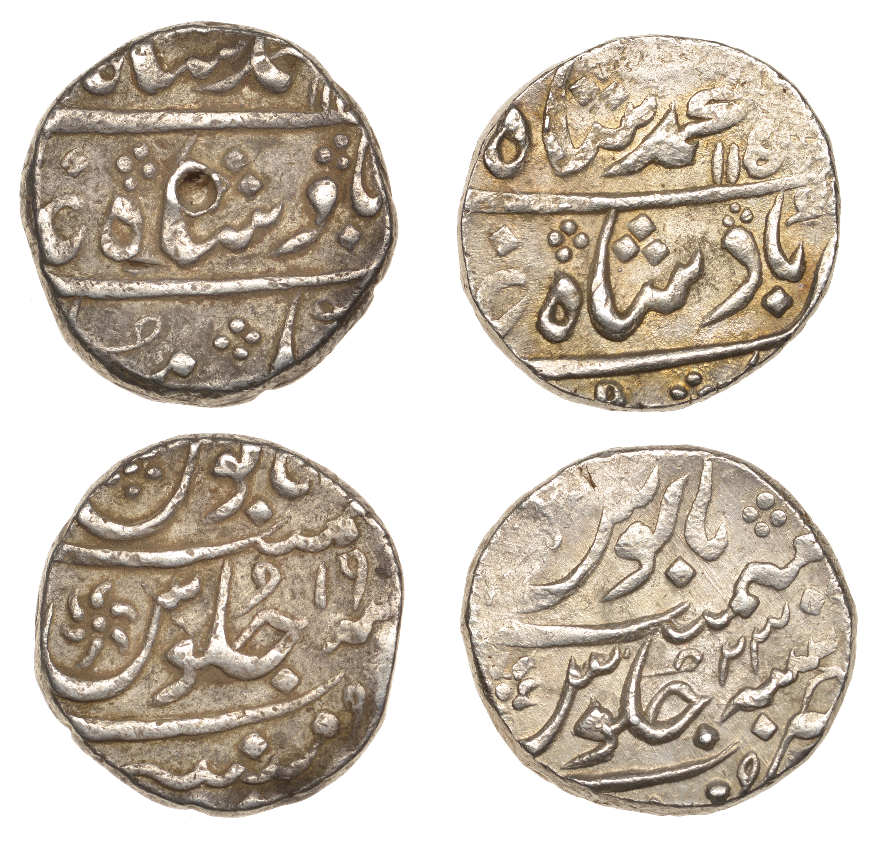 East India Company, Bombay Presidency, Early coinages: Mughal style, silver Rupees (2), in t...