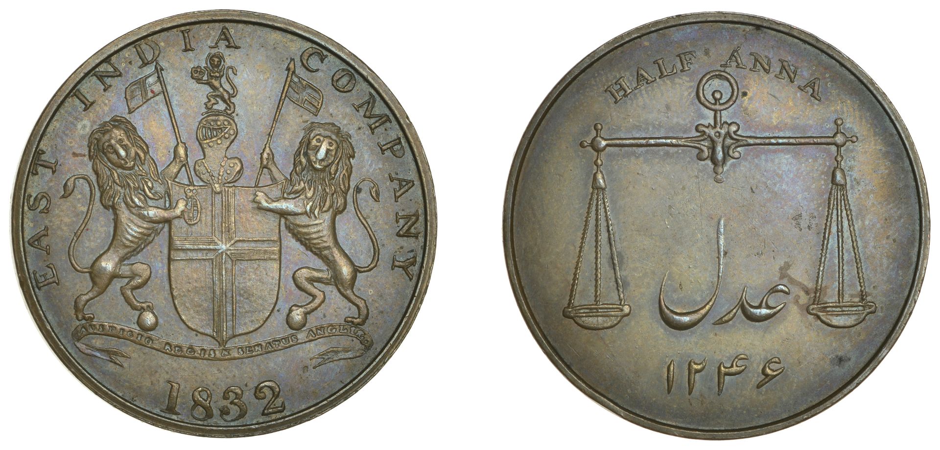 East India Company, Bombay Presidency, Later Uniform coinages, 1830-5, Bombay dies, copper P...