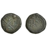 East India Company, Bombay Presidency, Early coinages: English design, copper Double-Pice in...