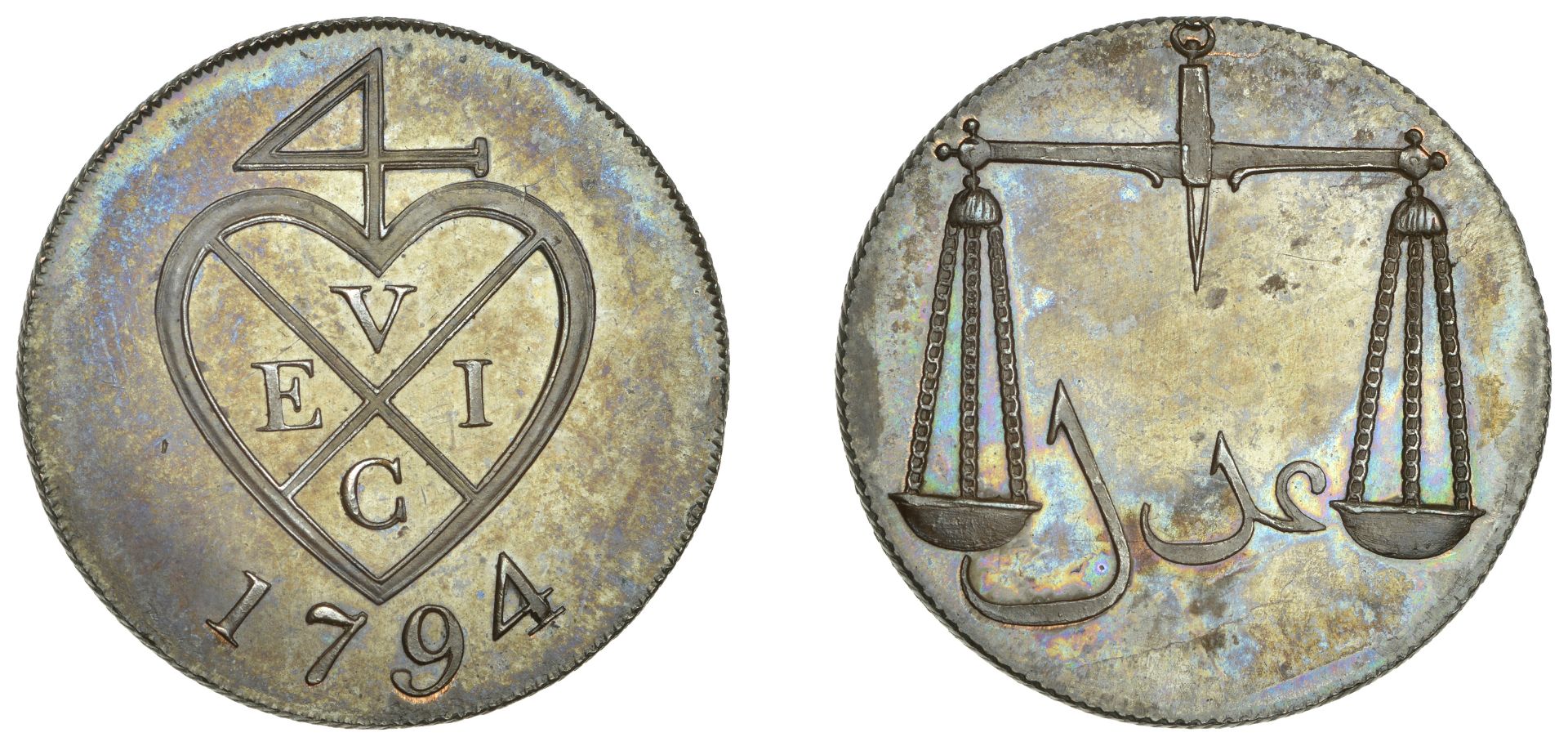East India Company, Bombay Presidency, European Minting, 1791-4, Soho, bronzed-copper Proof...