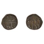 East India Company, Madras Presidency, Early coinages, copper Cash, type IV, 1733, heart-sha...
