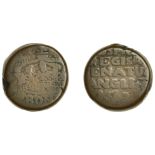 East India Company, Bombay Presidency, Early coinages: English design, copper Double-Pice in...