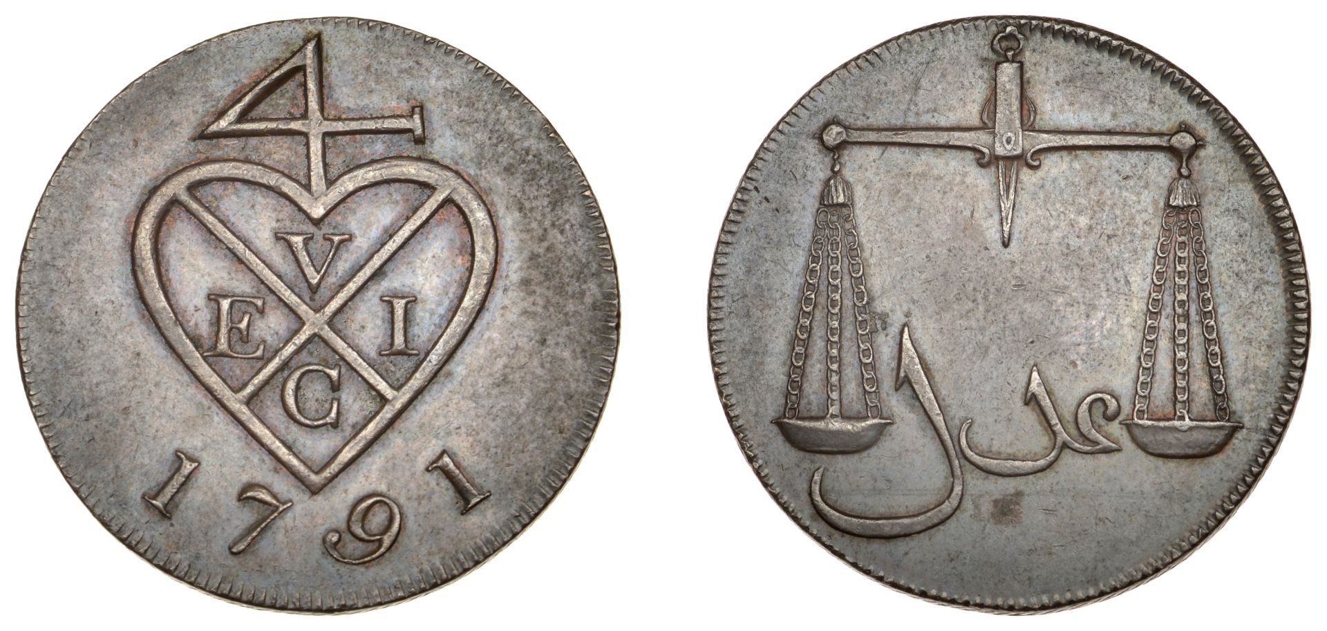 East India Company, Bombay Presidency, European Minting, 1791-4, Soho, copper One-and-a-Half...